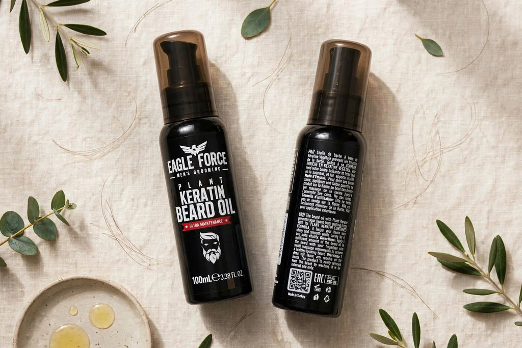 EAGLE FORCE Plant Keratin Beard Oil 100ml - Aceite para Barba con Keratina Vegetal | Ultra Maintenance | Suaviza, Hidrata y Da Brillo