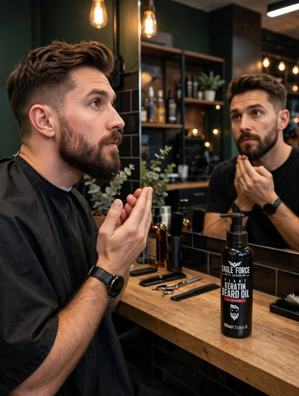 EAGLE FORCE Plant Keratin Beard Oil 100ml - Aceite para Barba con Keratina Vegetal | Ultra Maintenance | Suaviza, Hidrata y Da Brillo