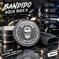 3 Bandido Cera Aqua para peinar el cabello, aspecto brillante, fijación fuerte, gris n.º 6, 150 ml